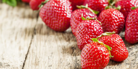 Fresh ripe strawberries, selective focus