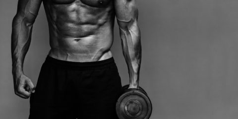 muscular bodybuilder guy close up monochrome